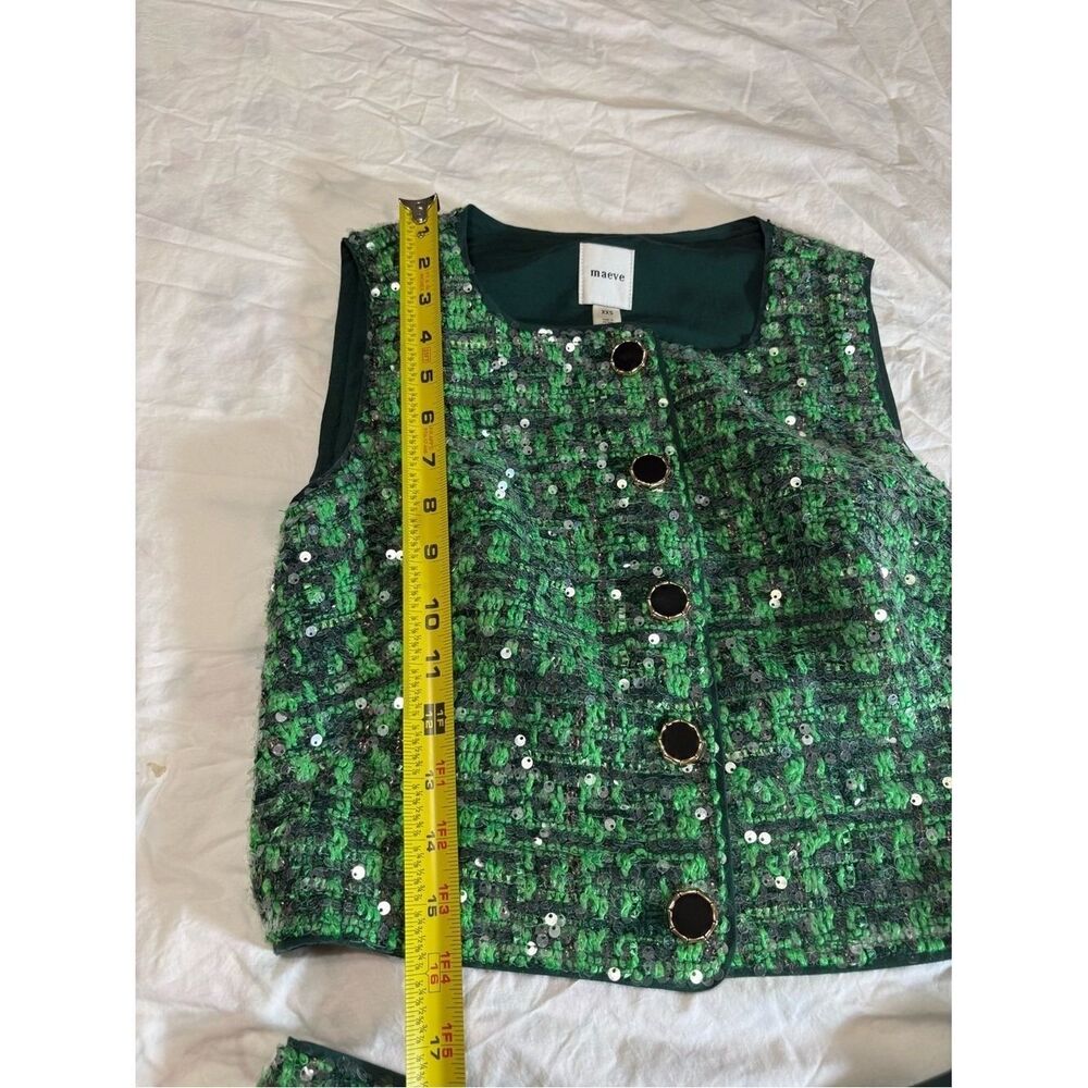 Antropologie Green Sequin Tweed Two-Piece Set - Picture 5 of 12